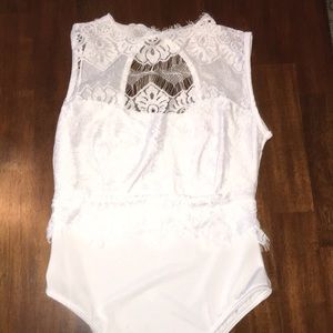 White lace bodysuit